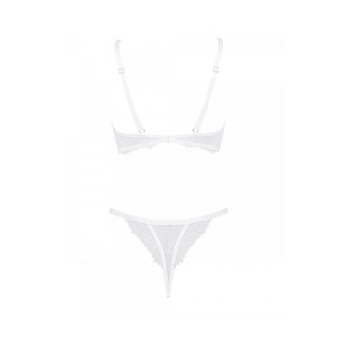CONJUNTO DE LINGERIE DE RENDA BRANCA - L/XL