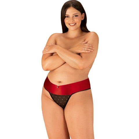 BLACK Thong WITH RIBBON - XXL-XXXL