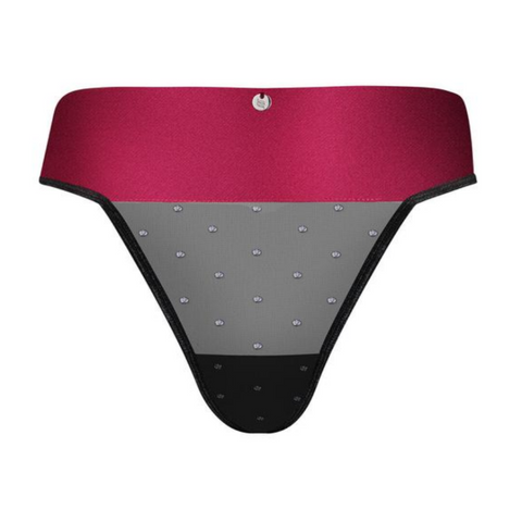 BLACK Thong WITH RIBBON - XXL-XXXL